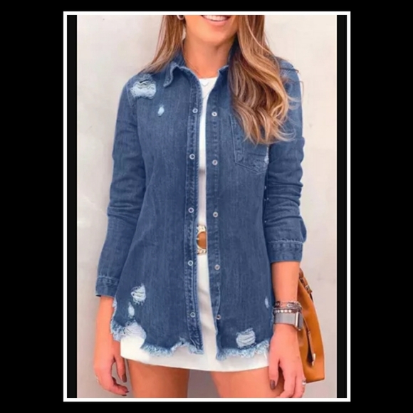 Jackets & Blazers - 💙Ripped Denim Jacket💙